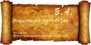 Bugyinszki Alfréda névjegykártya